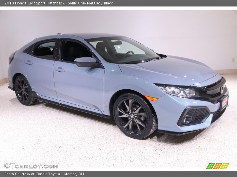 Sonic Gray Metallic / Black 2018 Honda Civic Sport Hatchback