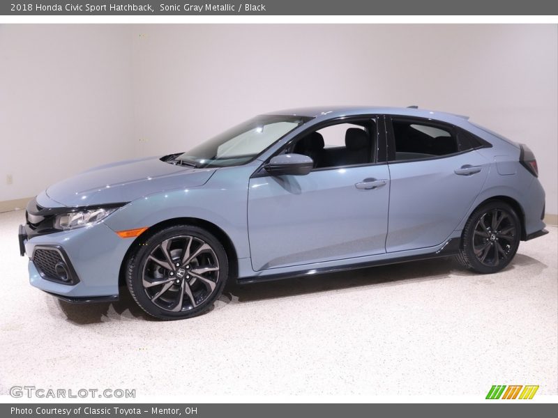 Sonic Gray Metallic / Black 2018 Honda Civic Sport Hatchback