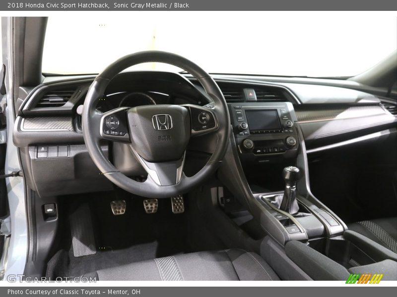 Sonic Gray Metallic / Black 2018 Honda Civic Sport Hatchback