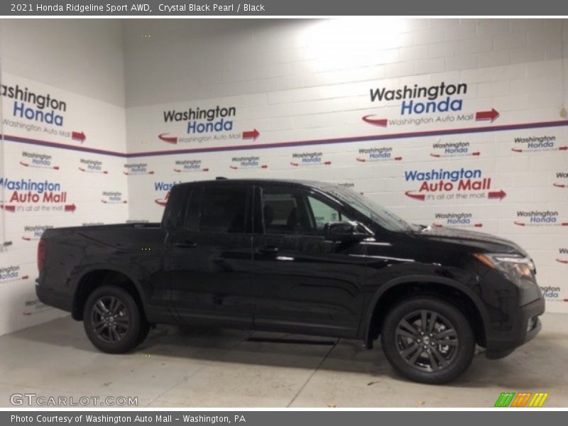 Crystal Black Pearl / Black 2021 Honda Ridgeline Sport AWD