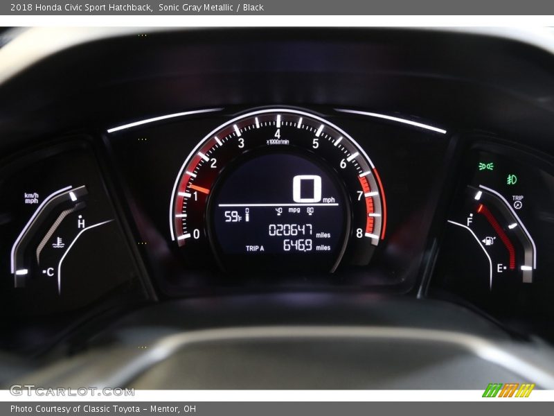 Sonic Gray Metallic / Black 2018 Honda Civic Sport Hatchback