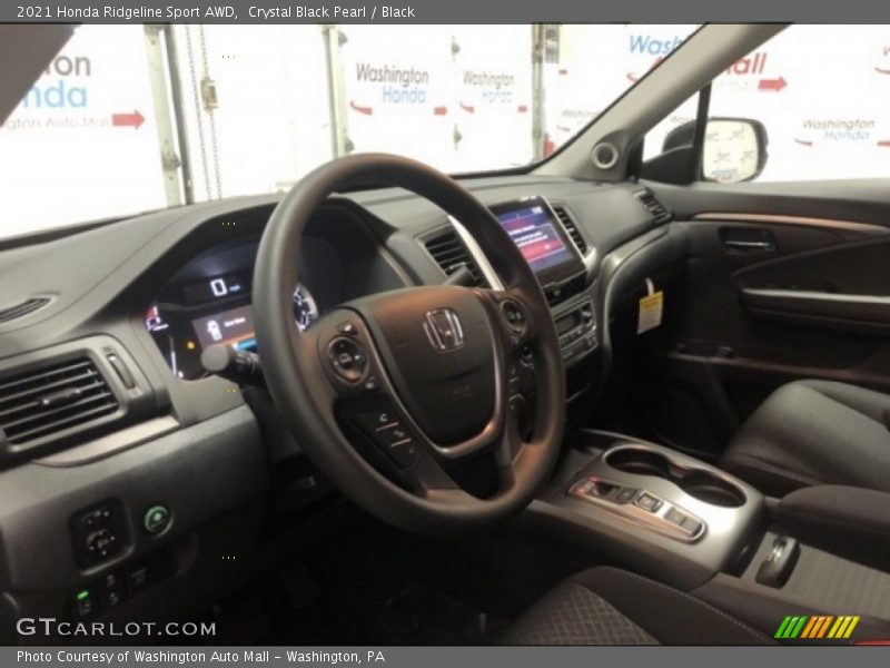 Crystal Black Pearl / Black 2021 Honda Ridgeline Sport AWD