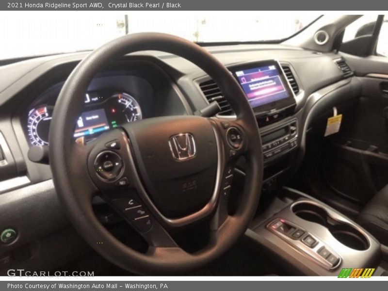 Crystal Black Pearl / Black 2021 Honda Ridgeline Sport AWD