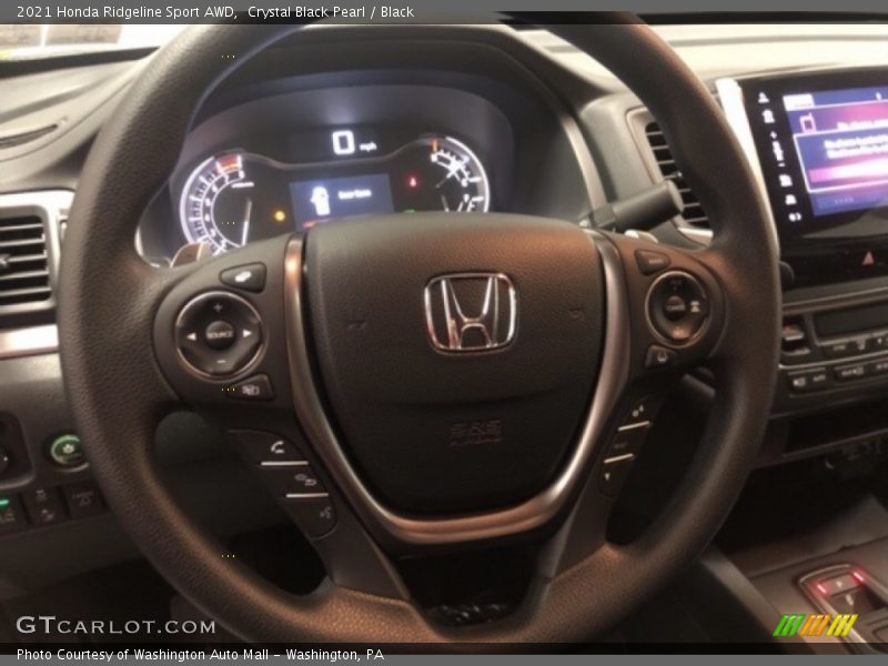 Crystal Black Pearl / Black 2021 Honda Ridgeline Sport AWD
