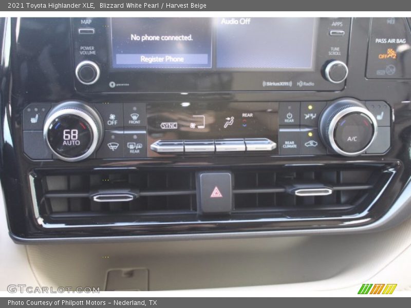 Blizzard White Pearl / Harvest Beige 2021 Toyota Highlander XLE