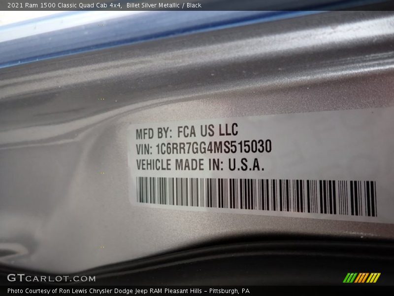 Billet Silver Metallic / Black 2021 Ram 1500 Classic Quad Cab 4x4