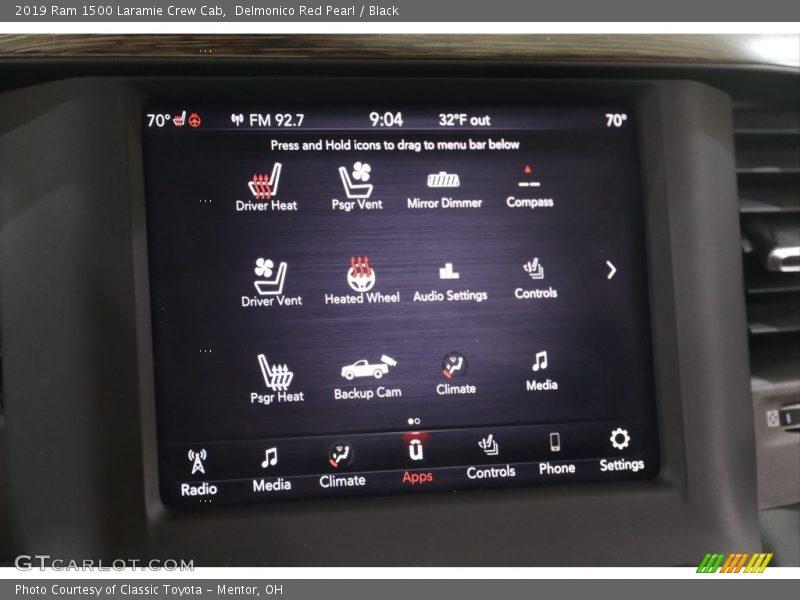 Delmonico Red Pearl / Black 2019 Ram 1500 Laramie Crew Cab