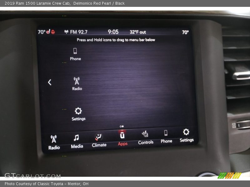 Delmonico Red Pearl / Black 2019 Ram 1500 Laramie Crew Cab