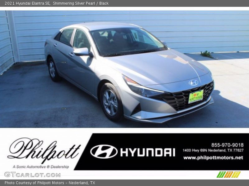 Shimmering Silver Pearl / Black 2021 Hyundai Elantra SE