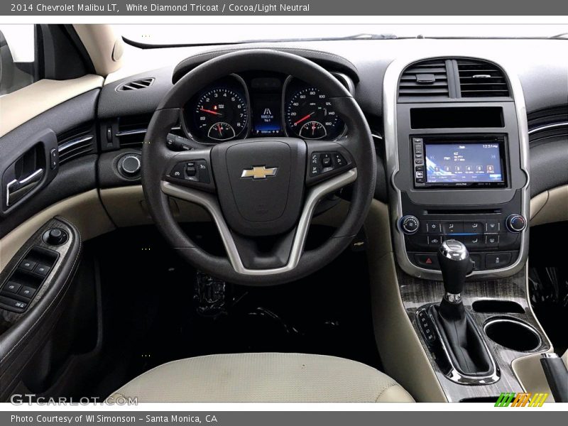 White Diamond Tricoat / Cocoa/Light Neutral 2014 Chevrolet Malibu LT
