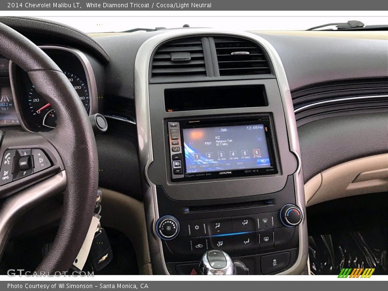 White Diamond Tricoat / Cocoa/Light Neutral 2014 Chevrolet Malibu LT