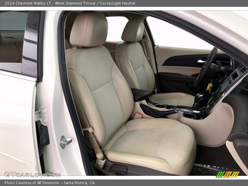 White Diamond Tricoat / Cocoa/Light Neutral 2014 Chevrolet Malibu LT