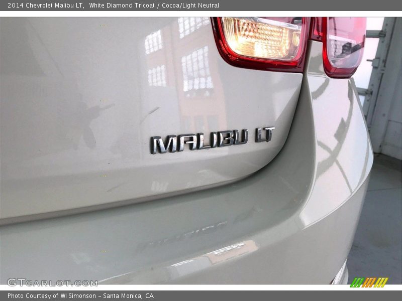White Diamond Tricoat / Cocoa/Light Neutral 2014 Chevrolet Malibu LT