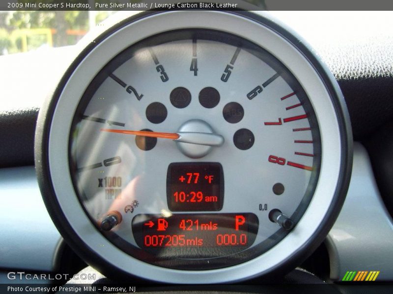 Pure Silver Metallic / Lounge Carbon Black Leather 2009 Mini Cooper S Hardtop