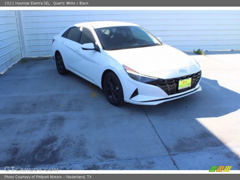 Quartz White / Black 2021 Hyundai Elantra SEL