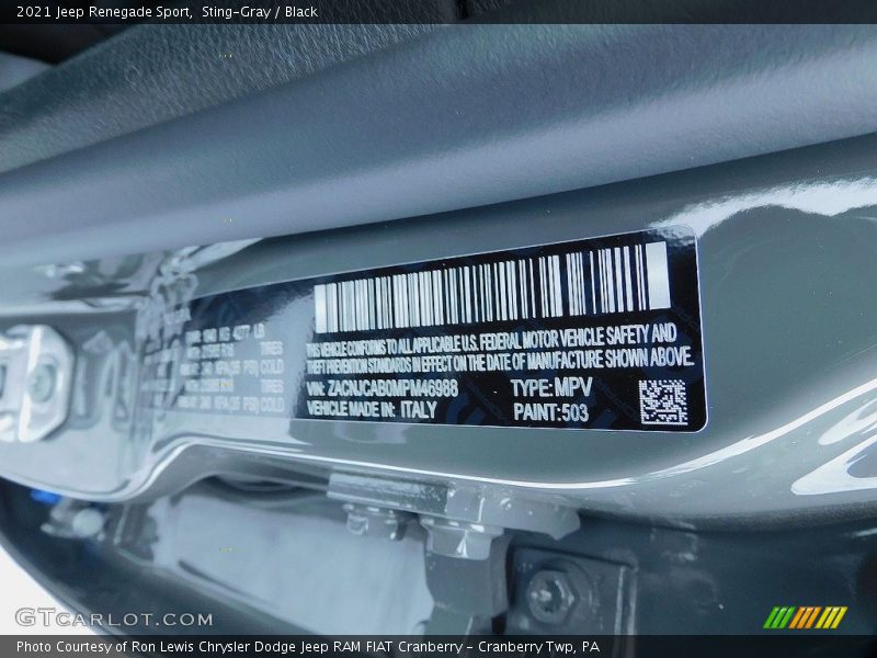 Sting-Gray / Black 2021 Jeep Renegade Sport