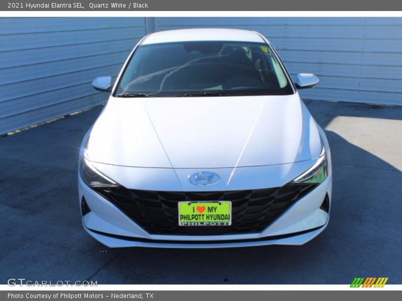Quartz White / Black 2021 Hyundai Elantra SEL
