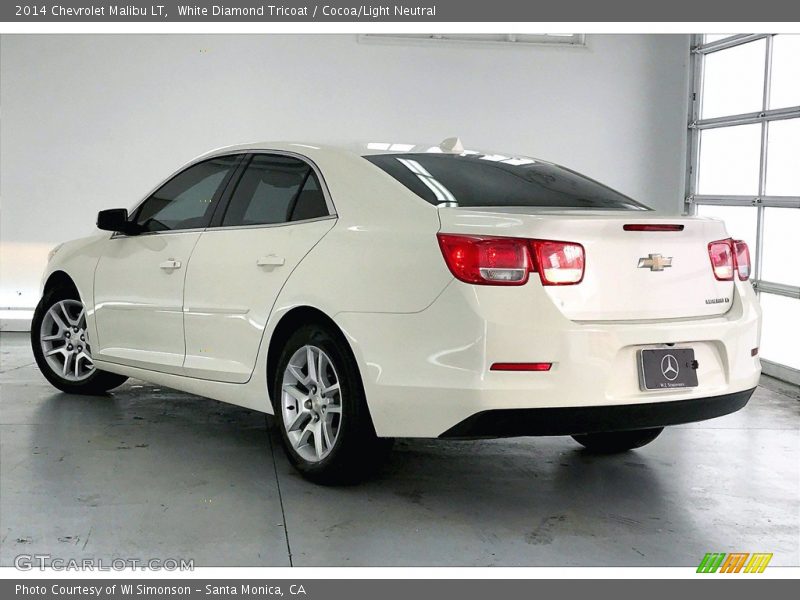 White Diamond Tricoat / Cocoa/Light Neutral 2014 Chevrolet Malibu LT
