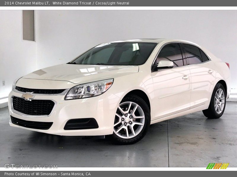 White Diamond Tricoat / Cocoa/Light Neutral 2014 Chevrolet Malibu LT