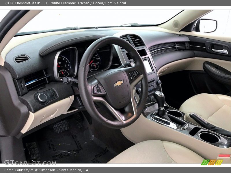 White Diamond Tricoat / Cocoa/Light Neutral 2014 Chevrolet Malibu LT