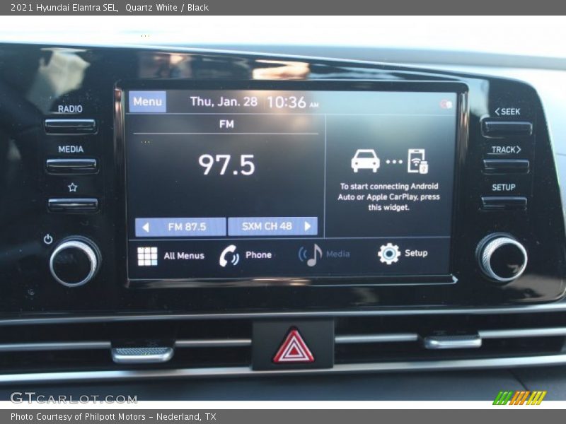 Quartz White / Black 2021 Hyundai Elantra SEL