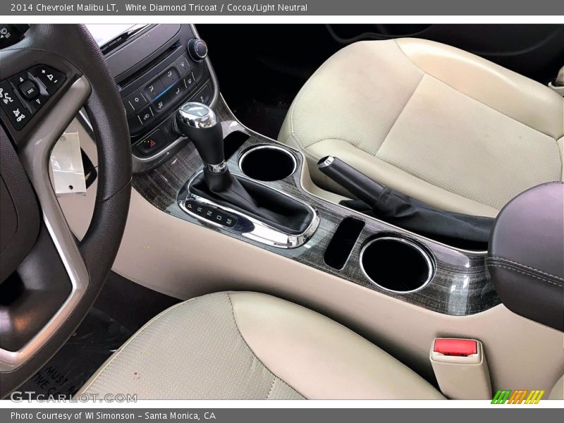 White Diamond Tricoat / Cocoa/Light Neutral 2014 Chevrolet Malibu LT