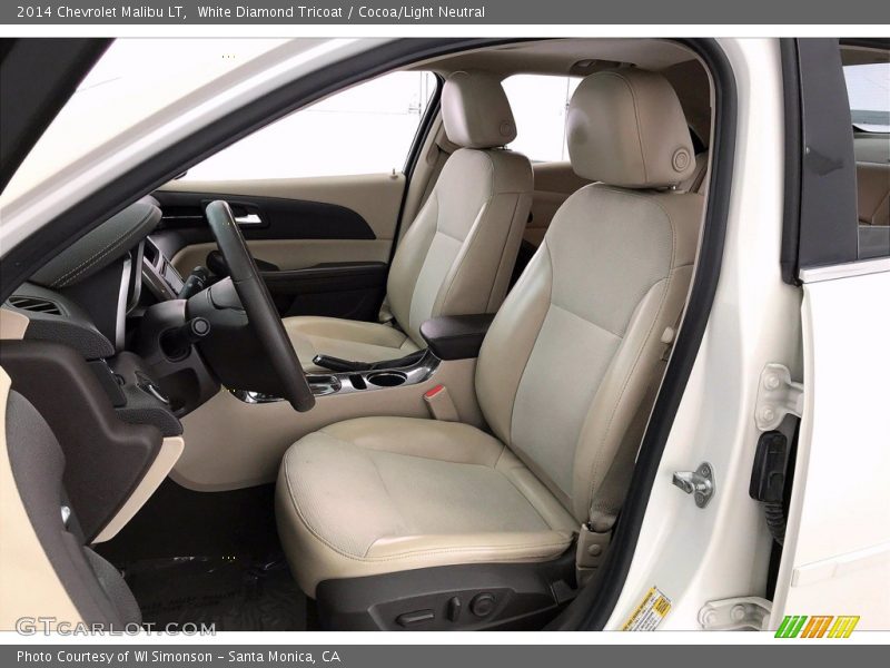 White Diamond Tricoat / Cocoa/Light Neutral 2014 Chevrolet Malibu LT