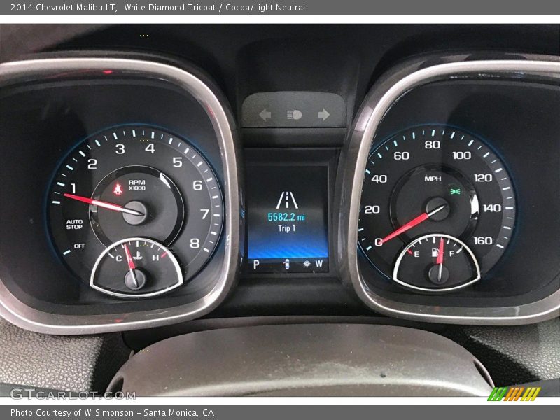 White Diamond Tricoat / Cocoa/Light Neutral 2014 Chevrolet Malibu LT