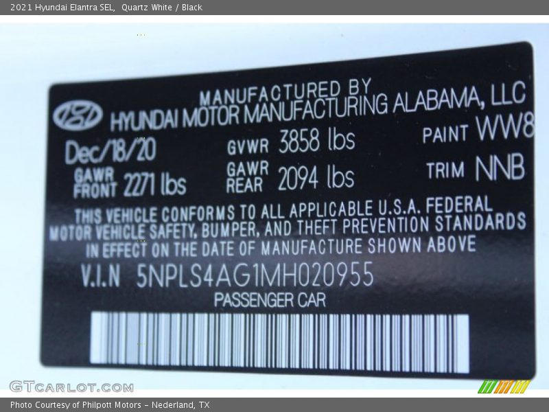 Quartz White / Black 2021 Hyundai Elantra SEL