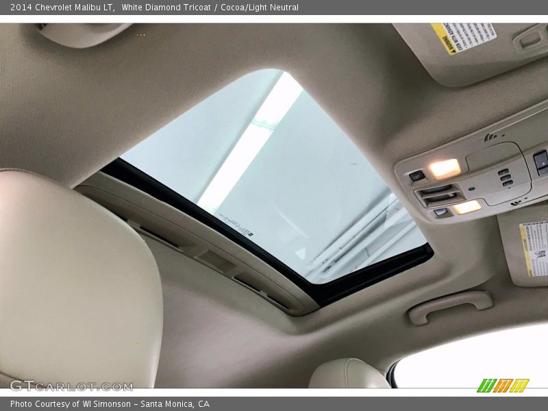 White Diamond Tricoat / Cocoa/Light Neutral 2014 Chevrolet Malibu LT