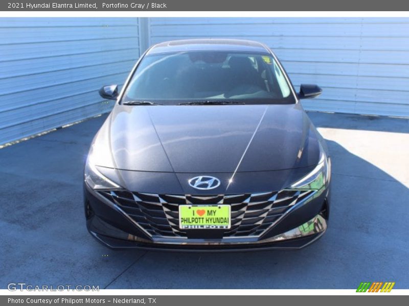 Portofino Gray / Black 2021 Hyundai Elantra Limited