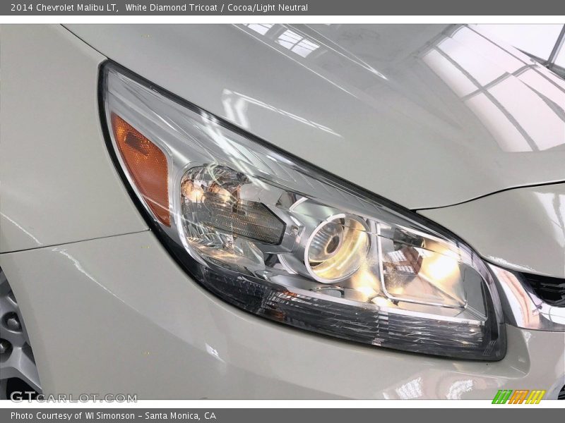 White Diamond Tricoat / Cocoa/Light Neutral 2014 Chevrolet Malibu LT