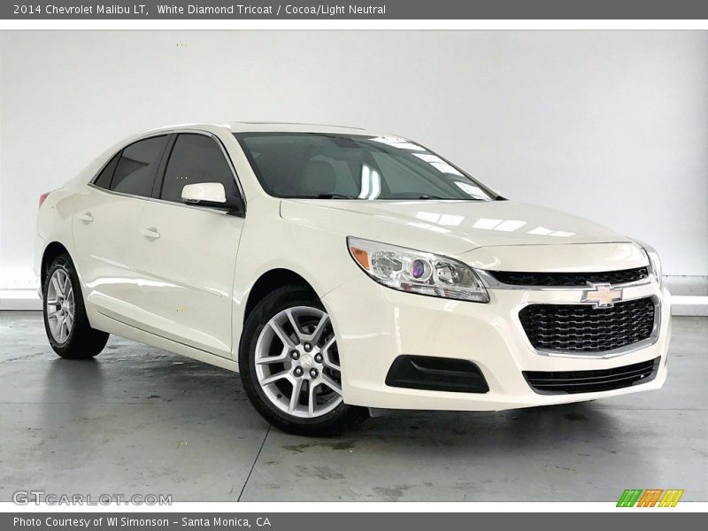 White Diamond Tricoat / Cocoa/Light Neutral 2014 Chevrolet Malibu LT