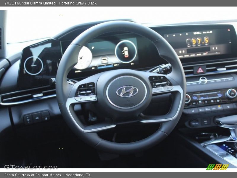 Portofino Gray / Black 2021 Hyundai Elantra Limited