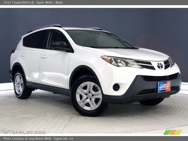 Super White / Black 2013 Toyota RAV4 LE