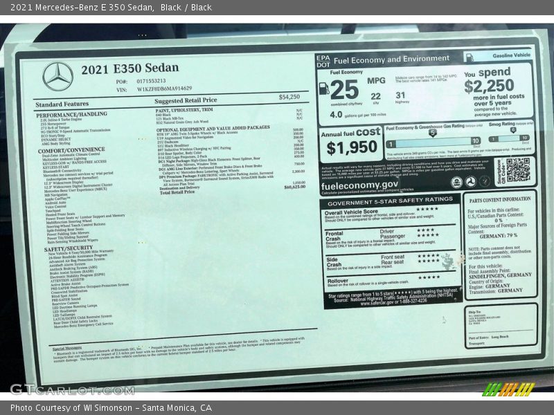 Black / Black 2021 Mercedes-Benz E 350 Sedan