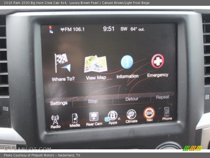 Luxury Brown Pearl / Canyon Brown/Light Frost Beige 2016 Ram 1500 Big Horn Crew Cab 4x4