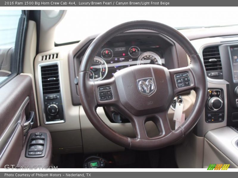 Luxury Brown Pearl / Canyon Brown/Light Frost Beige 2016 Ram 1500 Big Horn Crew Cab 4x4