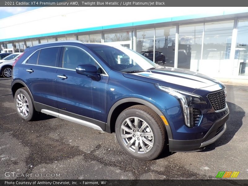 Twilight Blue Metallic / Light Platinum/Jet Black 2021 Cadillac XT4 Premium Luxury AWD