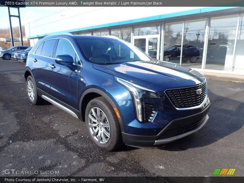 Twilight Blue Metallic / Light Platinum/Jet Black 2021 Cadillac XT4 Premium Luxury AWD