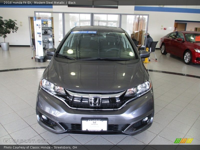 Modern Steel Metallic / Black 2018 Honda Fit EX