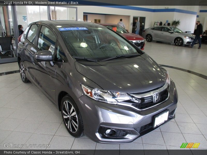 Modern Steel Metallic / Black 2018 Honda Fit EX