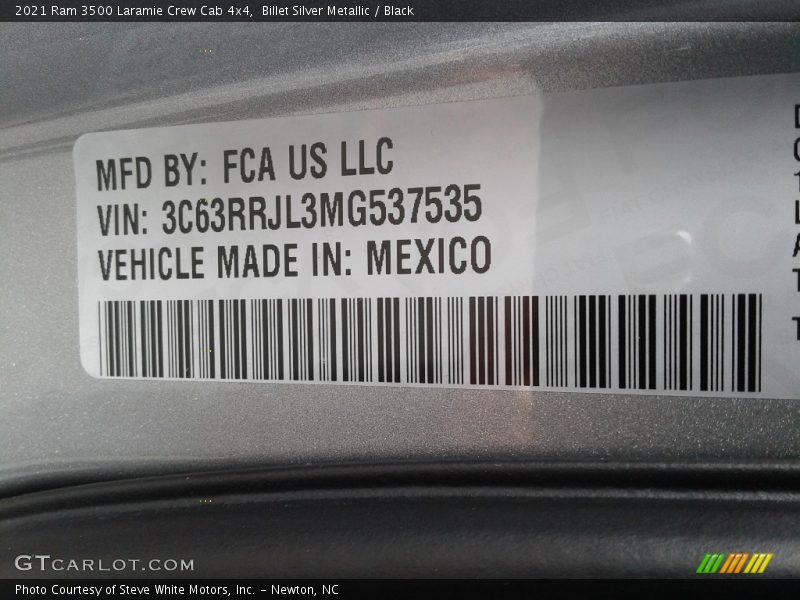 Billet Silver Metallic / Black 2021 Ram 3500 Laramie Crew Cab 4x4