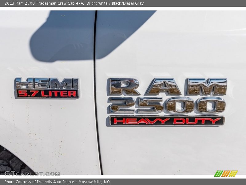 Bright White / Black/Diesel Gray 2013 Ram 2500 Tradesman Crew Cab 4x4