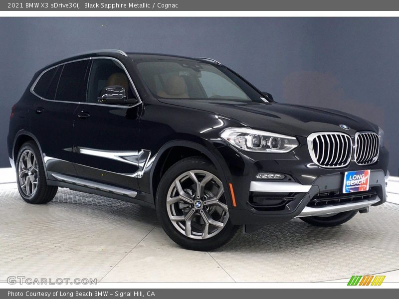 Black Sapphire Metallic / Cognac 2021 BMW X3 sDrive30i