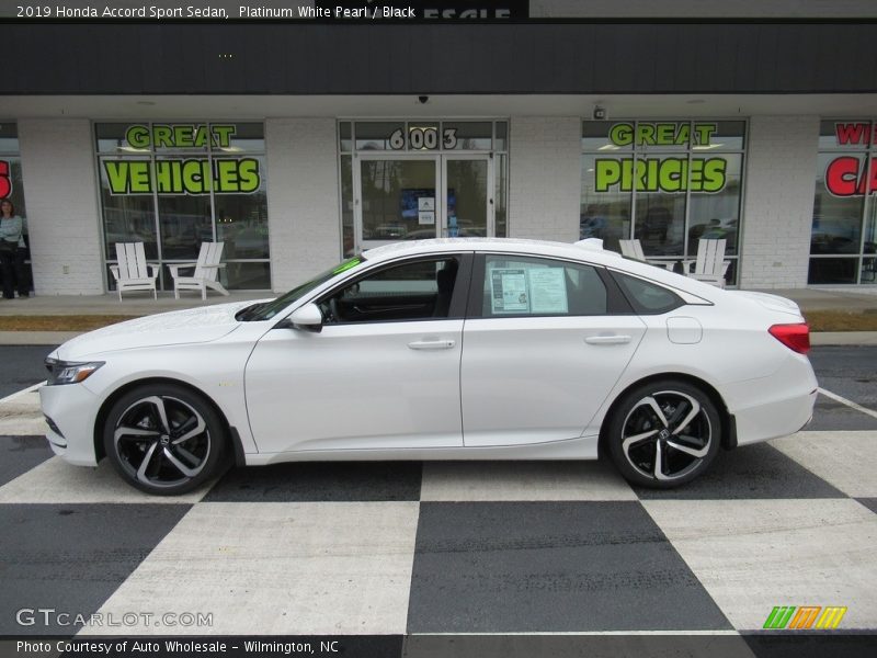 Platinum White Pearl / Black 2019 Honda Accord Sport Sedan