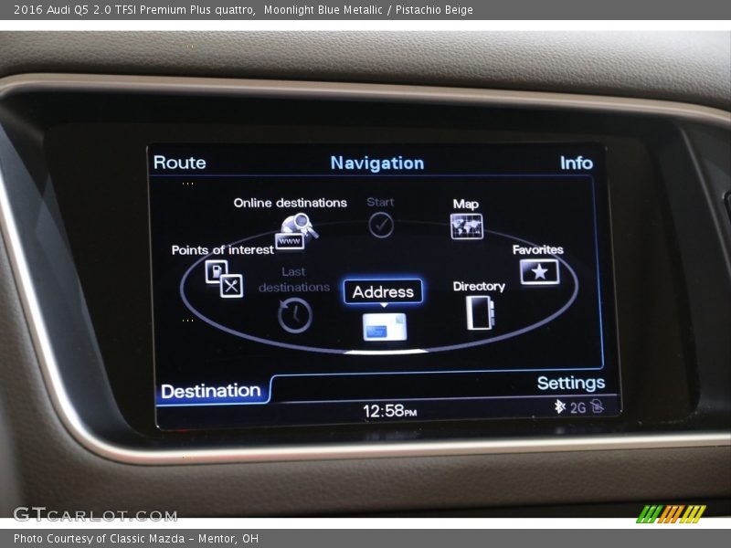 Moonlight Blue Metallic / Pistachio Beige 2016 Audi Q5 2.0 TFSI Premium Plus quattro