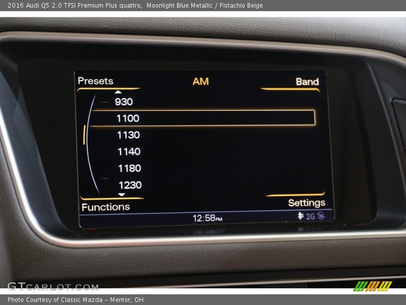 Moonlight Blue Metallic / Pistachio Beige 2016 Audi Q5 2.0 TFSI Premium Plus quattro