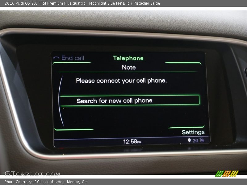 Moonlight Blue Metallic / Pistachio Beige 2016 Audi Q5 2.0 TFSI Premium Plus quattro