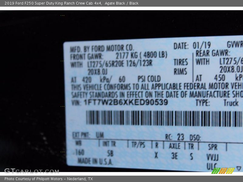 Agate Black / Black 2019 Ford F250 Super Duty King Ranch Crew Cab 4x4